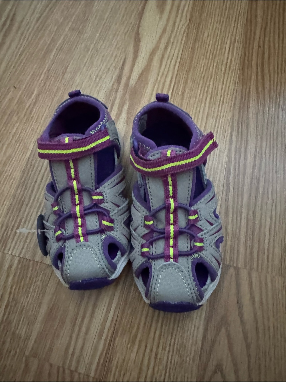 Kids Purple and Gray Closed-Toe Sandals
